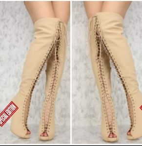 New Thigh High Boot Nude/Lycra